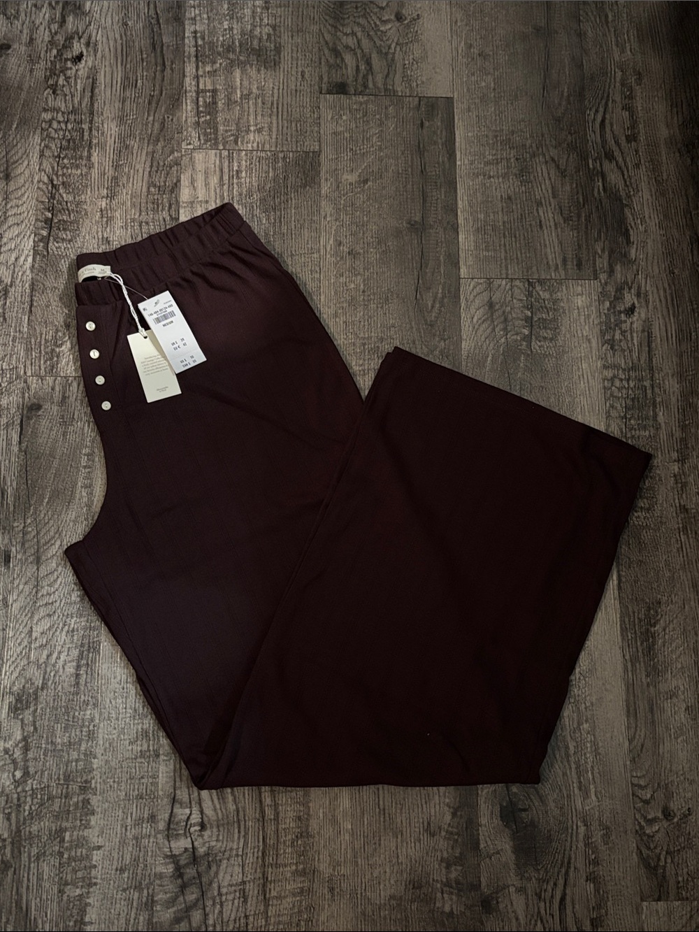 Abercrombie & Fitch Wide-Leg Lounge Pants - Brown - Size Medium